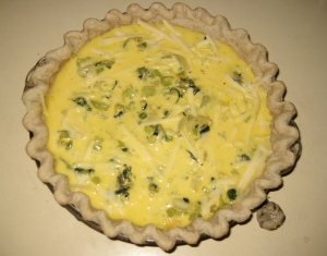 Quiche, ready to bake.